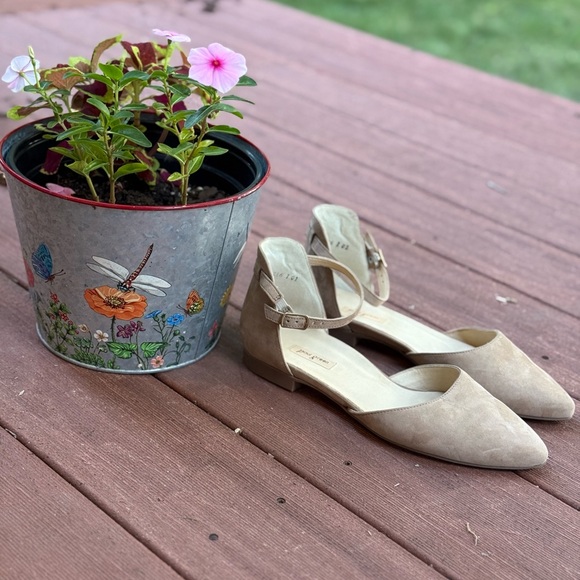 Paul Green Beige Ankle Strap Flats - Picture 1 of 6